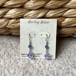 Sterling Silver Purple Earrings
